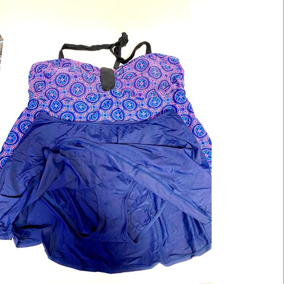 NEW 2pc Xhilaration Tankini Top 4; Beach House Bikini 20W Plus Size Swimwear #72 - Picture 2 of 3